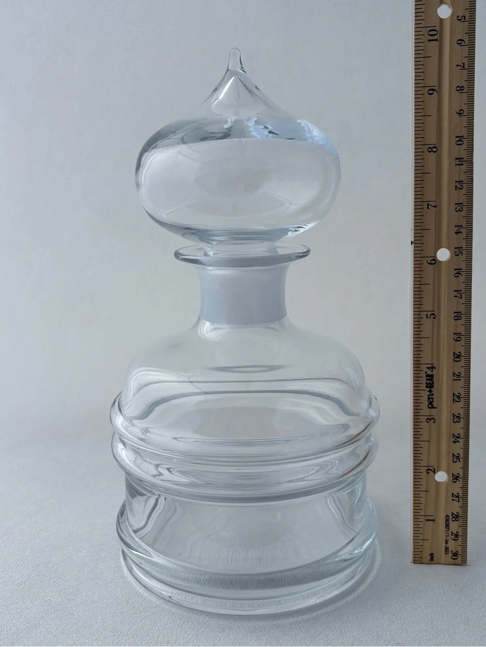 Vintage Made In Finland “Sulttaani” Clear Blown Glass Decanter With Stopper